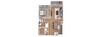 a floor plan of a 1 bedroom apartment