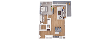 a floor plan of a 1 bedroom apartment