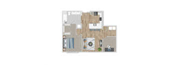 a floor plan of a two bedroom apartment