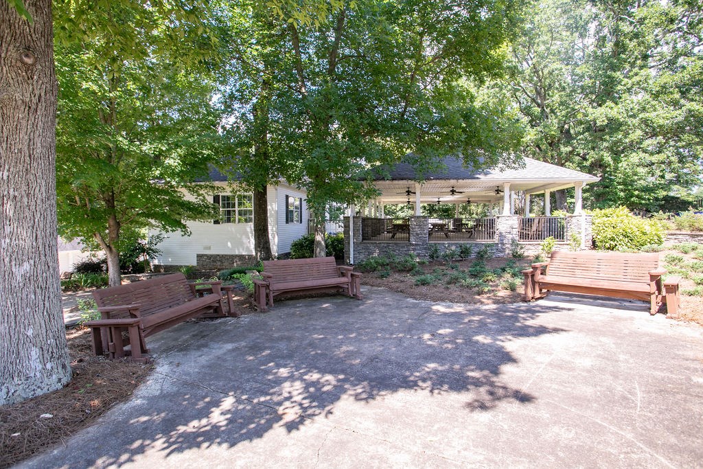 nature trail with benches