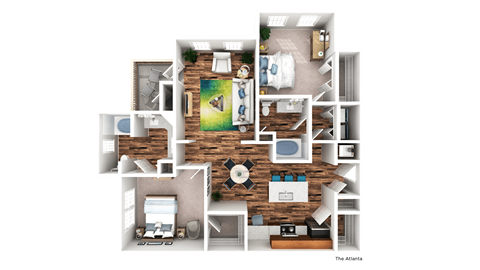 Atlanta Floor Plan at The Pointe at Suwanee Station, Suwanee, 30024