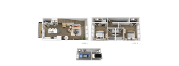 a floor plan of a house with a bedroom and a living room