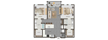 3d floor plan of a bedroom apartment