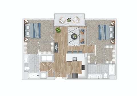 a floor plan of a bedroom apartment