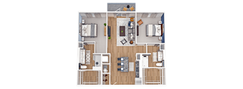 a floor plan of a 3 bedroom apartment