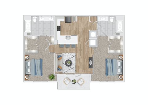 a floor plan of a bedroom apartment
