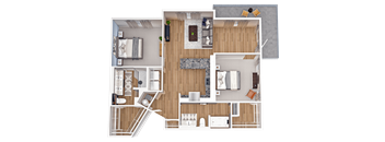 a floor plan of a 1 bedroom apartment