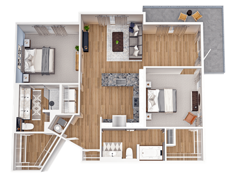 a floor plan of a 1 bedroom apartment