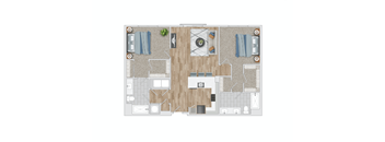 a floor plan of a 1 bedroom apartment