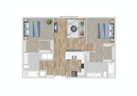 a floor plan of a 1 bedroom apartment