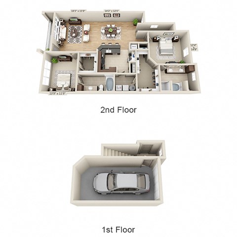 B3BG Floor Plan at The Estates at Ballantyne, North Carolina