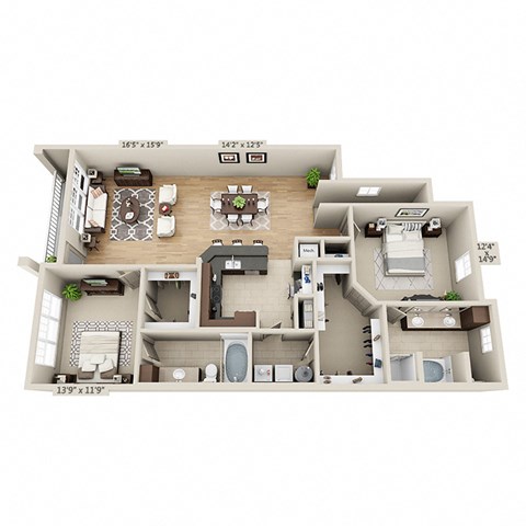 B3B Floor Plan at The Estates at Ballantyne, Charlotte