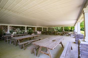 picnic pavilion with tables
