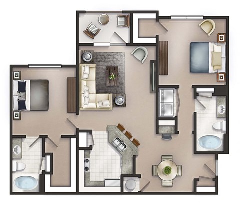 a floor plan of a bedroom apartment