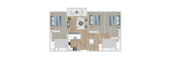 a floor plan of a two bedroom apartment