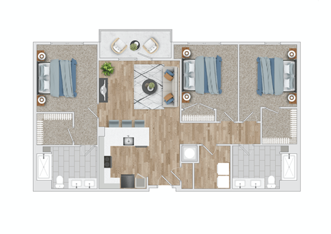 a floor plan of a two bedroom apartment