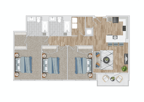 a floor plan of a two bedroom apartment