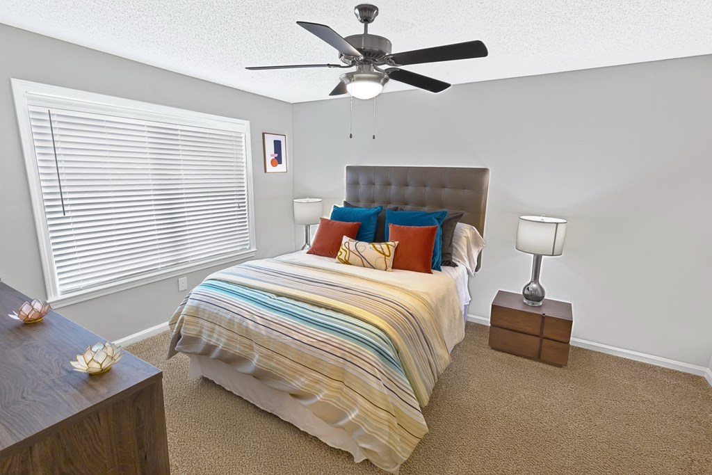 Bedroom With Ceiling Fan at The Carlyle at Perimeter, Georgia, 30338