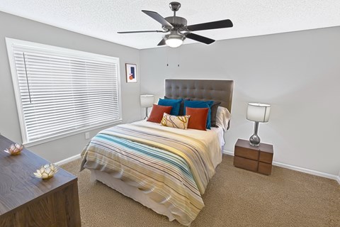 Bedroom With Ceiling Fan at The Carlyle at Perimeter, Georgia, 30338