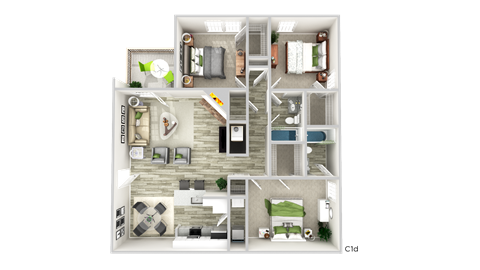 C1d-- 3 Bed/ 2 Bath at The Carlyle at Perimeter, Dunwoody, Georgia