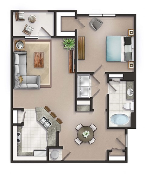 a floor plan of a bedroom apartment