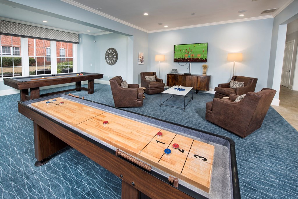 Game room at The Pointe at Suwanee Station, Suwanee, GA
