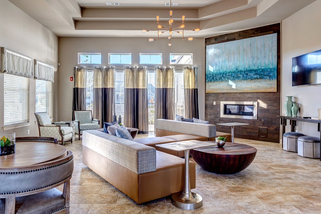 Clubhouse Lounge Seating with television at Creekside at Providence, Mt Juliet, Tennessee