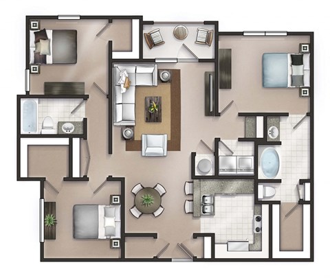 a floor plan of a studio apartment