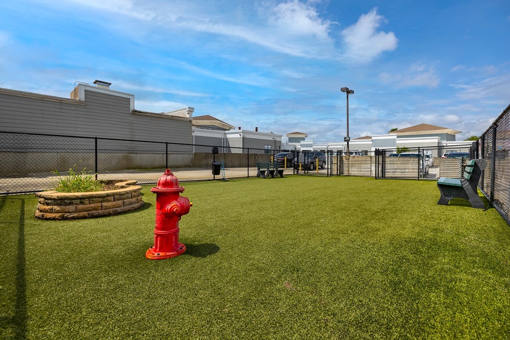 Dog park area at West Inman Lofts Apartments, Atlanta, Georgia