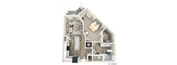 a floor plan of a 1 bedroom apartment