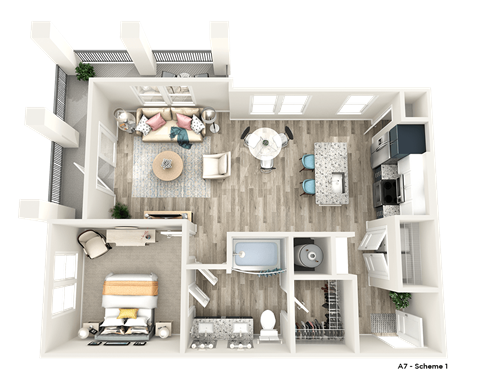 bedroom floor plan an open concept living room and kitchen with a dining area and a kitchen island