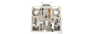 bedroom floor plan an in 3d