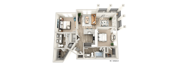 a floor plan of a 3 bedroom apartment