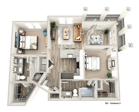 a floor plan of a 3 bedroom apartment