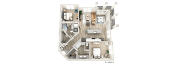 a floor plan of a 3 bedroom apartment