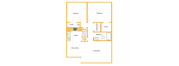 a floor plan of a two bedroom apartment
