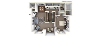 1X1A Floor Plan at Seven Pines, Alpharetta, Georgia