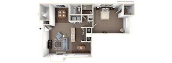 1X1D Floor Plan at Seven Pines, Alpharetta, 30022