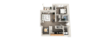 a floor plan of a one bedroom apartment