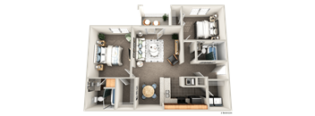 2 bedroom 2 bathroom floor plan