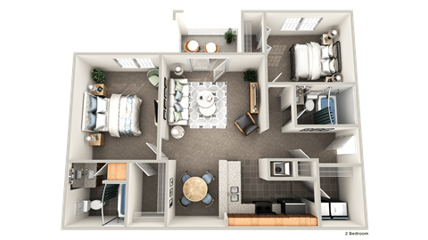 2 bedroom 2 bathroom floor plan
