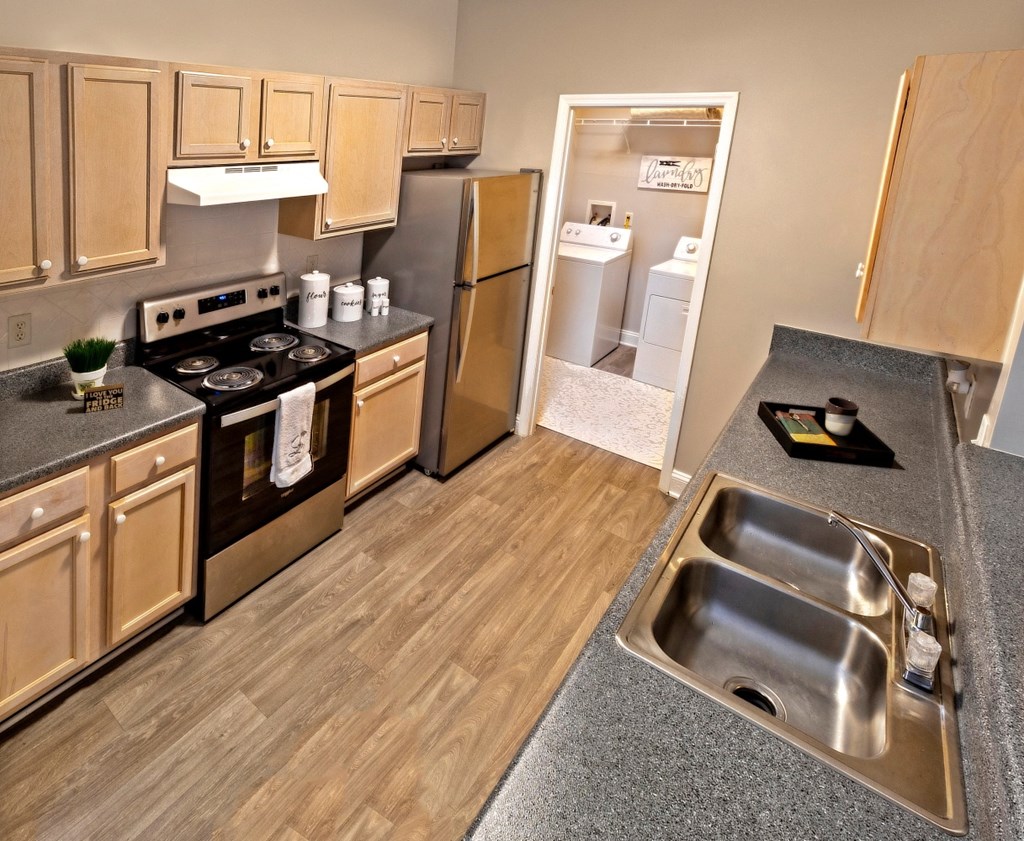 2 bedroom kitchen with laundry room at Lullwater at Calumet, Newnan