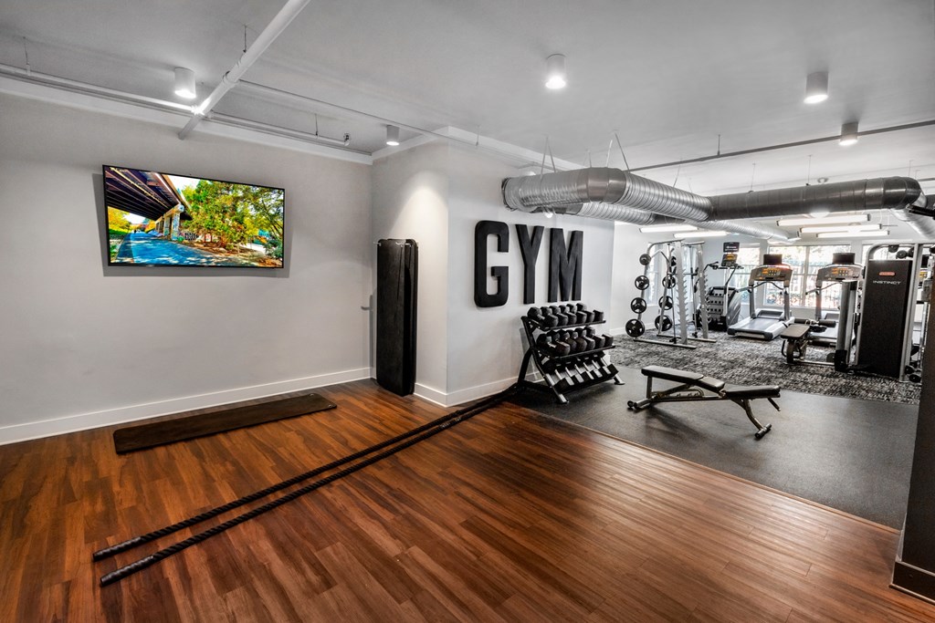 Wooden floor at Mariposa Lofts, Georgia