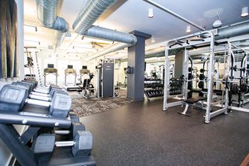 Gym area at Mariposa Lofts, Atlanta