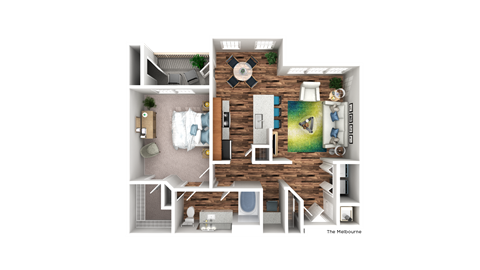 Melborne Floor Plan at The Pointe at Suwanee Station, Suwanee, GA, 30024