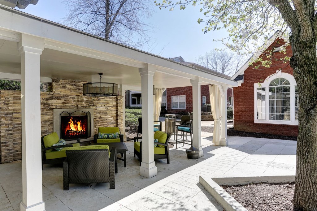 Outside Fireplace near Pool Area