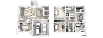 the floor plans of two different layouts of a house