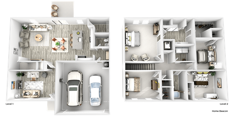 the floor plans of two different layouts of a house
