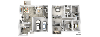 the floor plans of two different layouts of a house