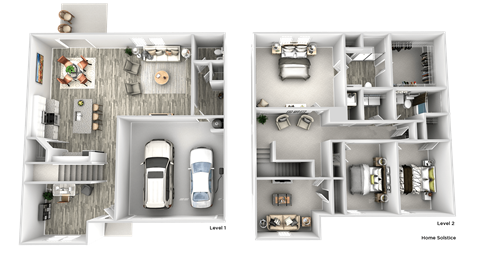 the floor plans of two different layouts of a house